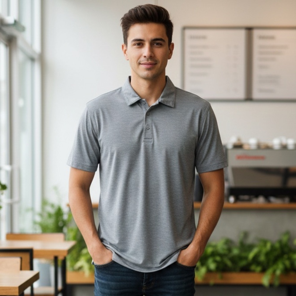 J. Crew Men's Classic Gray Polo Shirt